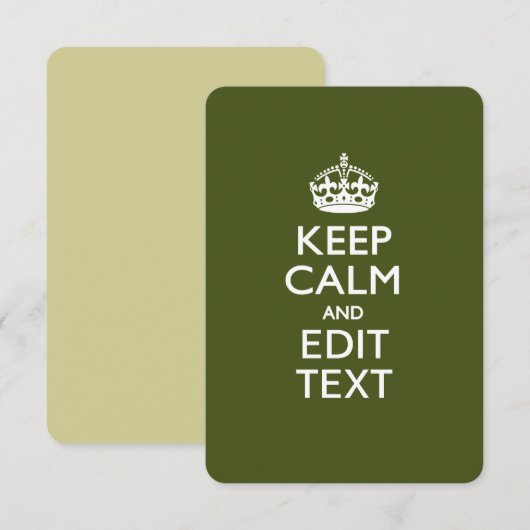 Ihr Text Behalte Beruhigung auf der öligen grünen  (Vorne/Hinten)