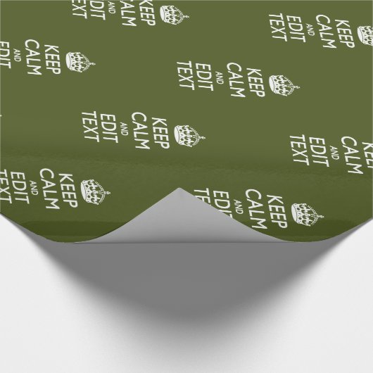 Ihr Text Behalte Beruhigung auf der öligen grünen Geschenkpapier (Ecke)