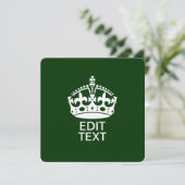 Ihr Text BEHALTE CALM CROWN auf Grün anpassen! (Stehend Vorderseite)