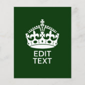 Ihr Text BEHALTE CALM CROWN auf Grün anpassen! Flyer (Vorne)