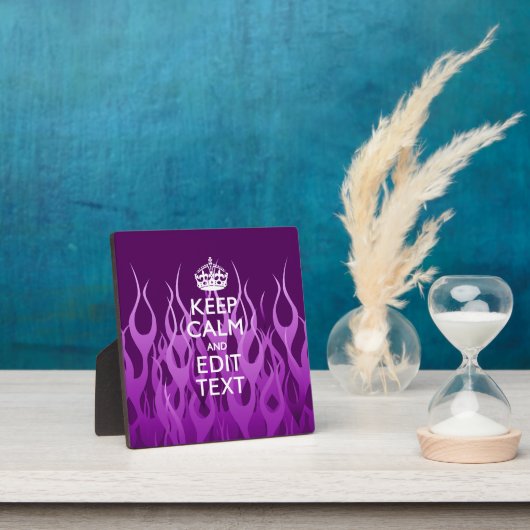 Ihr Text Behalte Lila Racing Flames Decorieren Fotoplatte (InSitu)