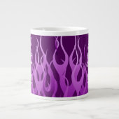 Ihr Text Behalte Lila Racing Flames Decorieren Jumbo-Tasse (Vorderseite)