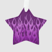 Ihr Text Behalte Lila Racing Flames Decorieren Ornament (Rückseite)