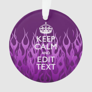 Ihr Text Behalte Lila Racing Flames Decorieren Ornament
