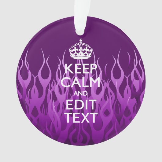 Ihr Text Behalte Lila Racing Flames Decorieren Ornament (Vorderseite)