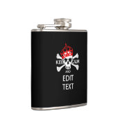 Ihr Text Behalte Ruhe rote Kronenkratzel Skull Flachmann (Rechts)