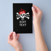 Ihr Text Behalte Ruhe rote Kronenkratzel Skull Flyer (Handgriff)