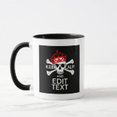 Ihr Text Behalte Ruhe rote Kronenkratzel Skull Tasse (Links)