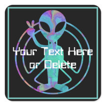 Ihr Text Blue Gefärbte Krawatte Alien Peace Sign N