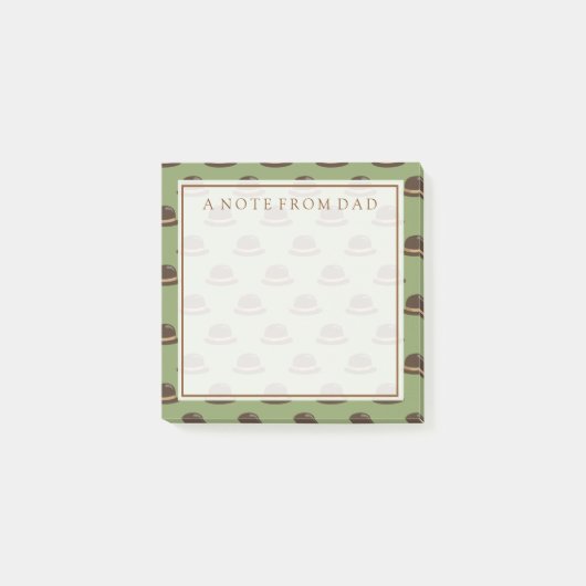 Ihr Text | Bowler Hats Brown & Green Post-it Klebezettel (Vorderseite)