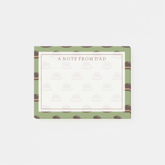 Ihr Text | Bowler Hats Brown & Green Post-it Klebezettel (Vorderseite)