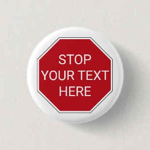 Ihr Text/Color Classic Red USA Stopp Sign Traffic Button