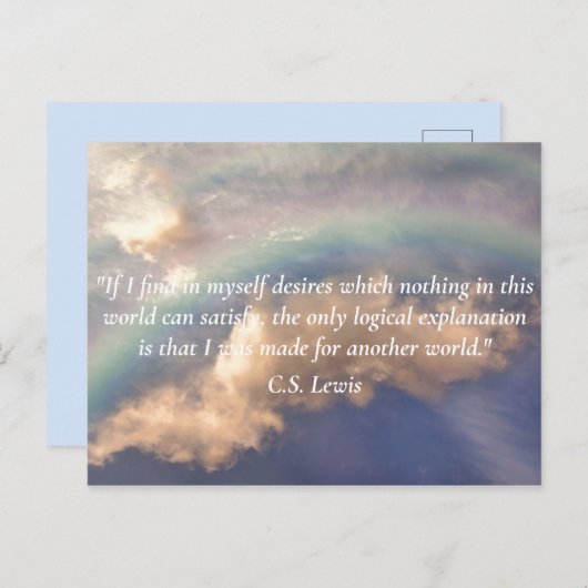 Ihr Text CS Lewis Made for Another World Rainbow Postkarte (Vorne/Hinten)