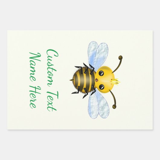 Ihr Text, der Papierblätter mit Queen Bee umhüllt Geschenkpapier Set (Vorderseite)