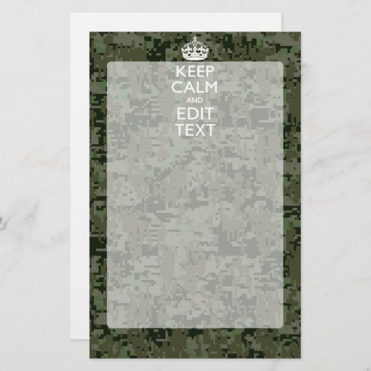 Ihr Text Digital Camouflage Olive Green Behalten R Briefpapier (Vorne/Hinten)
