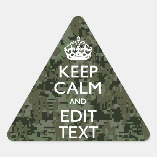Ihr Text Digital Camouflage Olive Green Behalten R Dreieckiger Aufkleber (Vorderseite)