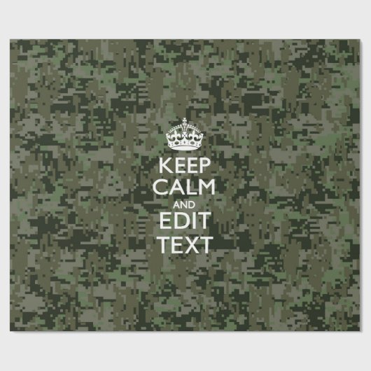 Ihr Text Digital Camouflage Olive Green Behalten R Geschenkpapier (Flach)