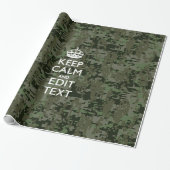 Ihr Text Digital Camouflage Olive Green Behalten R Geschenkpapier (Ungerollt)