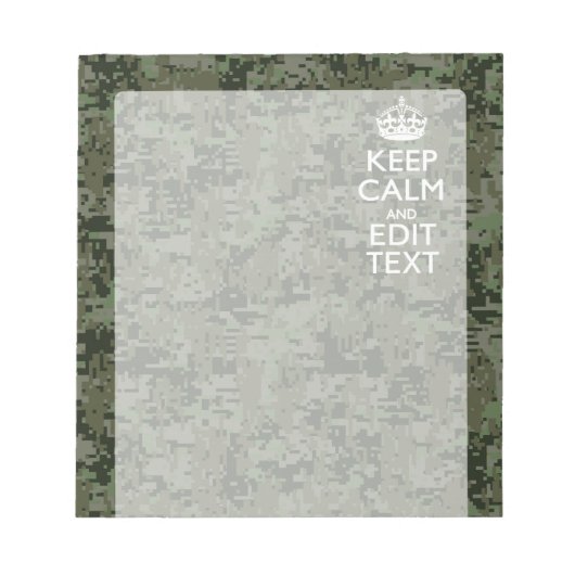 Ihr Text Digital Camouflage Olive Green Behalten R Notizblock (Vorderseite)