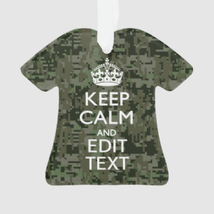 Ihr Text Digital Camouflage Olive Green Behalten R Ornament