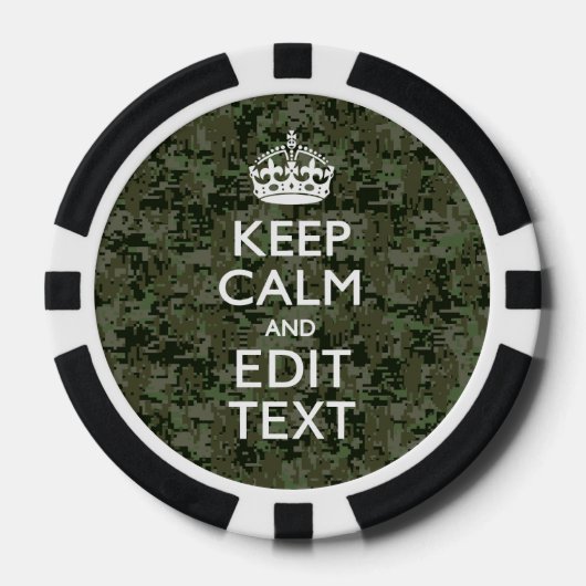 Ihr Text Digital Camouflage Olive Green Behalten R Pokerchips (Vorderseite)
