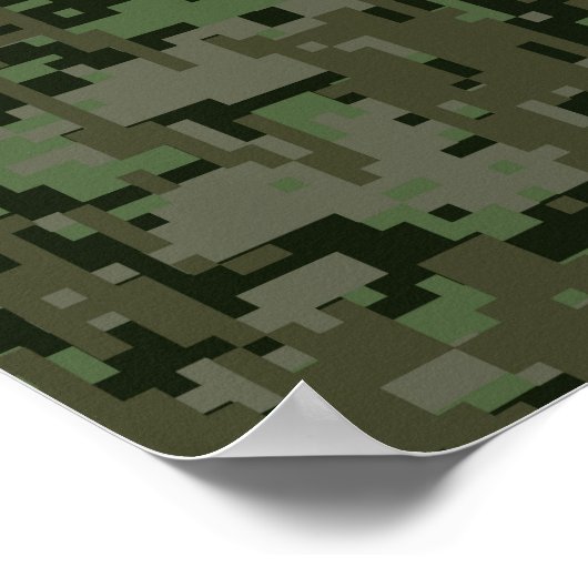 Ihr Text Digital Camouflage Olive Green Behalten R Poster (Ecke)