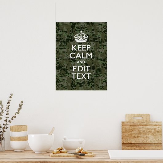 Ihr Text Digital Camouflage Olive Green Behalten R Poster (Küche)