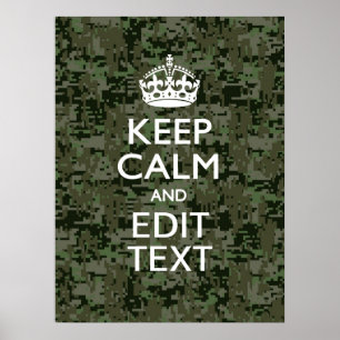 Ihr Text Digital Camouflage Olive Green Behalten R Poster