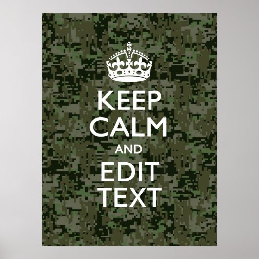 Ihr Text Digital Camouflage Olive Green Behalten R Poster (Vorne)