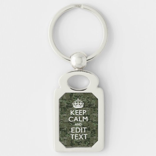 Ihr Text Digital Camouflage Olive Green Behalten R Schlüsselanhänger (Vorderseite)