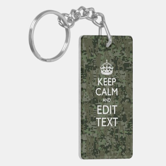 Ihr Text Digital Camouflage Olive Green Behalten R Schlüsselanhänger (Vorderseite links)