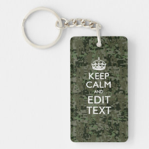 Ihr Text Digital Camouflage Olive Green Behalten R Schlüsselanhänger