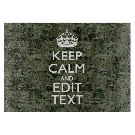 Ihr Text Digital Camouflage Olive Green Behalten R Schneidebrett (Vorderseite)
