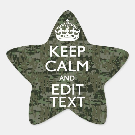 Ihr Text Digital Camouflage Olive Green Behalten R Stern-Aufkleber (Vorderseite)