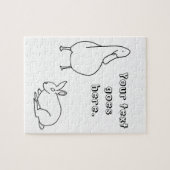 Ihr Text, Duck und Bunny Rabbit zeichnend Rätsel Puzzle (Horizontal)