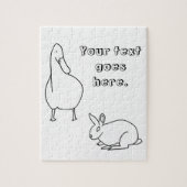Ihr Text, Duck und Bunny Rabbit zeichnend Rätsel Puzzle (Vertikal)