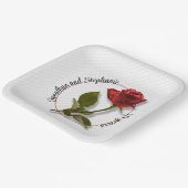 Ihr Text - Eine Rote Rose - Romantisches Foto Pappteller (Gewinkelt)