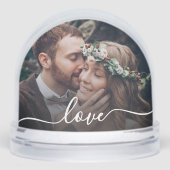 Ihr Text Einfache moderne Schrift 2-Foto Schneekugeln (Vorderseite)