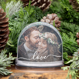 Ihr Text Einfache moderne Schrift 2-Foto Schneekugeln