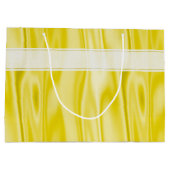 Ihr Text | Elegant Happy Birthday Yellow Satin Große Geschenktüte (Rückseite)