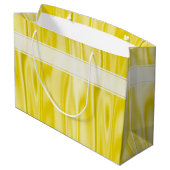 Ihr Text | Elegant Happy Birthday Yellow Satin Große Geschenktüte (Rückseite Schrägansicht)
