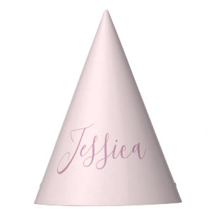 Ihr Text Elegante Schrift & Soft Blush Pink Partyhütchen
