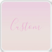 Ihr Text | Elegantes Script & Soft Blush Pink Ombr Aufkleber (Vorderseite)