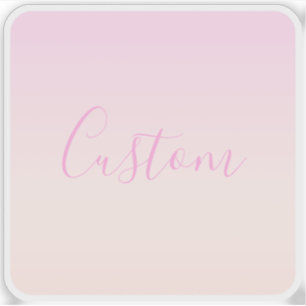 Ihr Text   Elegantes Script & Soft Blush Pink Ombr Aufkleber