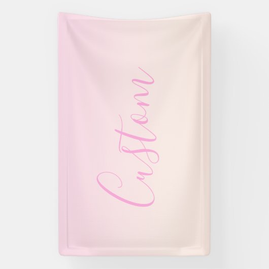 Ihr Text | Elegantes Script & Soft Blush Pink Ombr Banner (Vertikal)