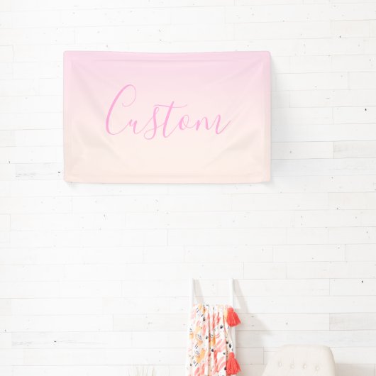 Ihr Text | Elegantes Script & Soft Blush Pink Ombr Banner (InSitu)