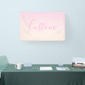 Ihr Text | Elegantes Script & Soft Blush Pink Ombr Banner (Messe)