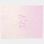 Ihr Text | Elegantes Script & Soft Blush Pink Ombr Fleecedecke (Vorderseite (Horizontal))