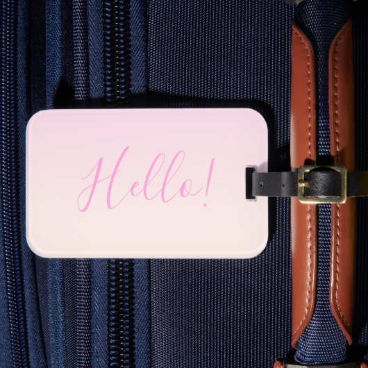 Ihr Text | Elegantes Script & Soft Blush Pink Ombr Gepäckanhänger (Vorderseite Insitu 4)