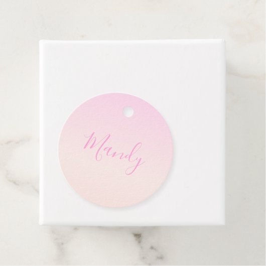 Ihr Text | Elegantes Script & Soft Blush Pink Ombr Geschenkanhänger (Beispiel)